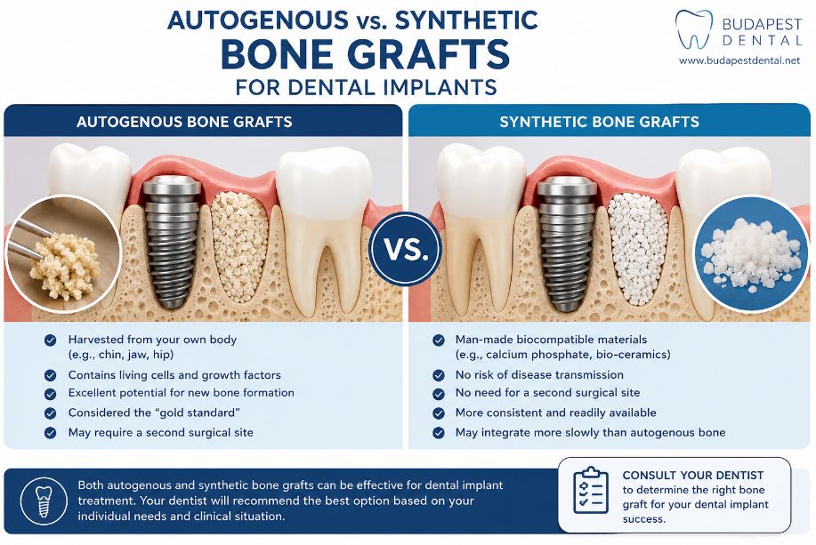 Comparison of autogenous and synthetic bone grafts for dental implants
